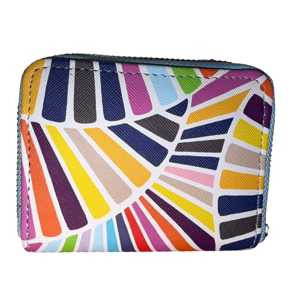 Trina Turk NWOT Colorful Geometric Zip Around Wallet Coin Purse Card Holder